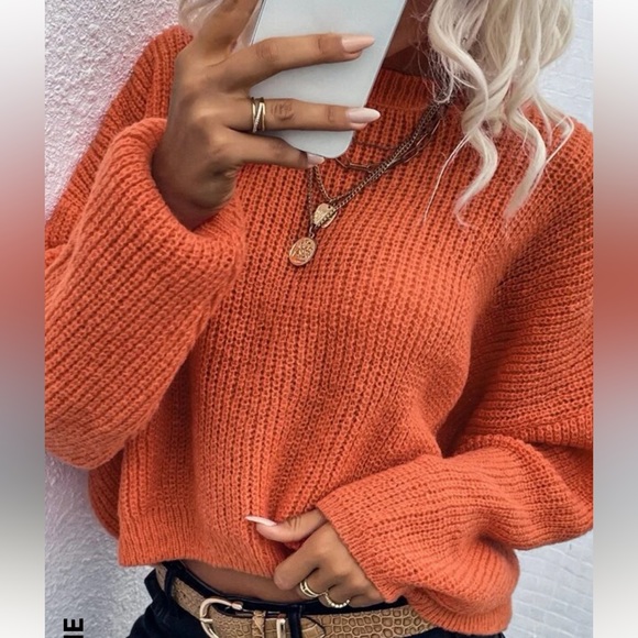 oversized orange sweater - Picture 1 of 2